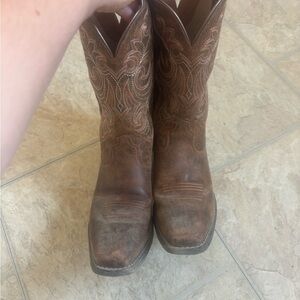 Ariat Tan and Brown Western Boots